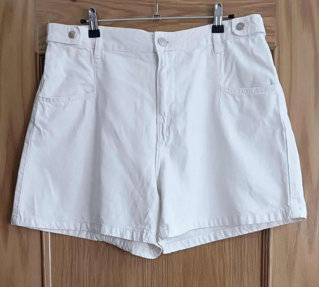 Pantalón corto vaquero blanco Lefties-Talla 44 (100% algodón)